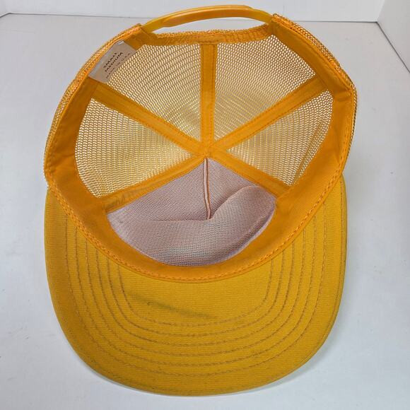 Vintage Stren Fishing Trucker Hat Mesh Snapback Yellow White Foam Front USA - Picture 6 of 9